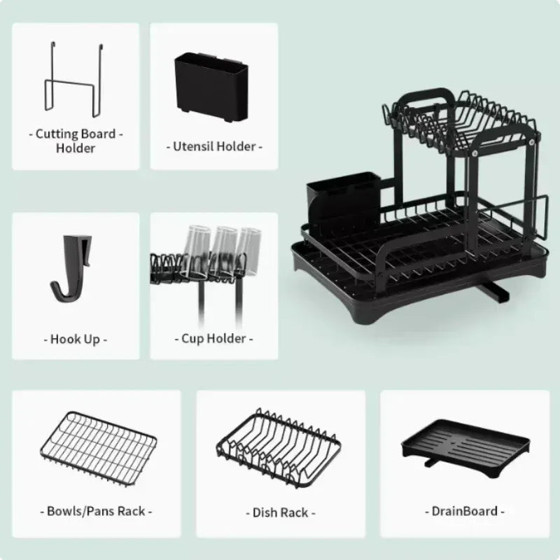 Kitchen Storage Rack Compact Multi-Function Dish Drainer Kitchen Storage Rack Compact Multi-Function Dish Drainer
