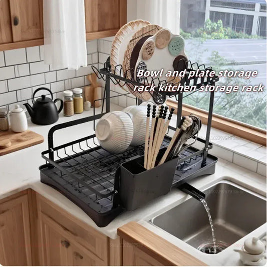 Kitchen Storage Rack Compact Multi-Function Dish Drainer Kitchen Storage Rack Compact Multi-Function Dish Drainer