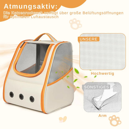 Kono Foldable Pet Backpack for Cats & Dogs | Breathable, Steel Frame Travel Carrier — Wahooly Kono Foldable Pet Backpack for Cats & Dogs | Breathable Mesh, 3mm Steel Frame, Side & Top Access | Travel Carrier