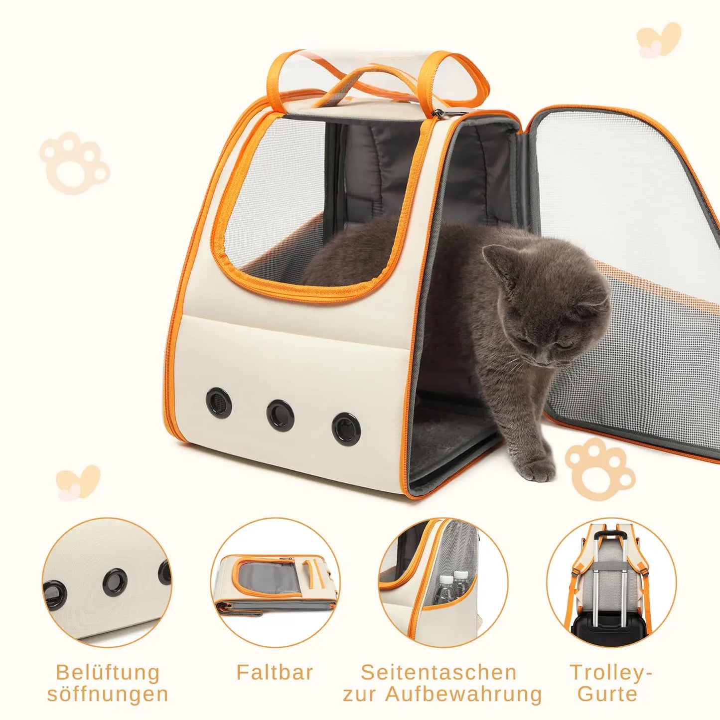 Kono Foldable Pet Backpack for Cats & Dogs | Breathable, Steel Frame Travel Carrier — Wahooly Kono Foldable Pet Backpack for Cats & Dogs | Breathable Mesh, 3mm Steel Frame, Side & Top Access | Travel Carrier