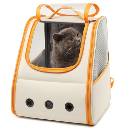 Kono Foldable Pet Backpack for Cats & Dogs | Breathable, Steel Frame Travel Carrier — Wahooly Kono Foldable Pet Backpack for Cats & Dogs | Breathable Mesh, 3mm Steel Frame, Side & Top Access | Travel Carrier