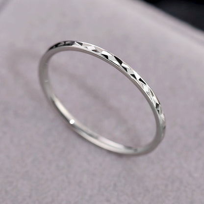 Korean Style Diamond Stainless Steel Ring – Unisex Geometric Band | Silver, Rose Gold & Gold Korean Style Diamond Stainless Steel Ring – Unisex Geometric Band