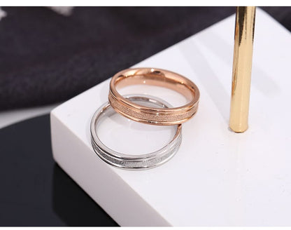 Korean Style Diamond Stainless Steel Ring – Unisex Geometric Band | Silver, Rose Gold & Gold Korean Style Diamond Stainless Steel Ring – Unisex Geometric Band