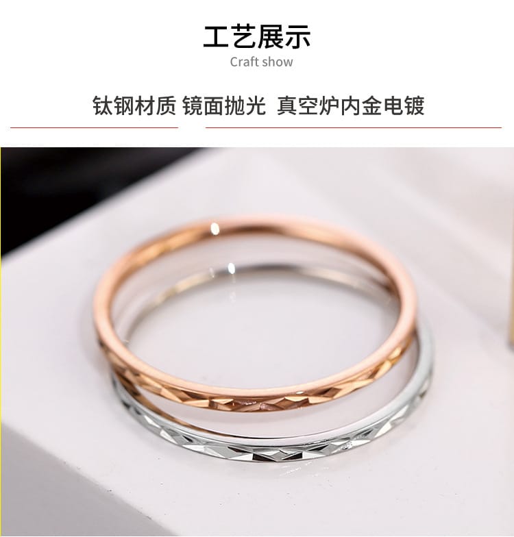 Korean Style Diamond Stainless Steel Ring – Unisex Geometric Band | Silver, Rose Gold & Gold Korean Style Diamond Stainless Steel Ring – Unisex Geometric Band