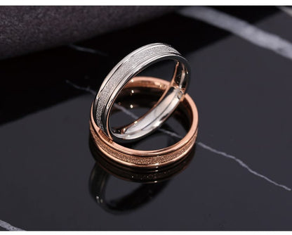 Korean Style Diamond Stainless Steel Ring – Unisex Geometric Band | Silver, Rose Gold & Gold Korean Style Diamond Stainless Steel Ring – Unisex Geometric Band