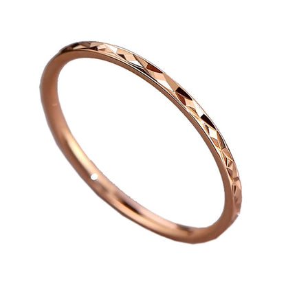Korean Style Diamond Stainless Steel Ring – Unisex Geometric Band | Silver, Rose Gold & Gold Korean Style Diamond Stainless Steel Ring – Unisex Geometric Band