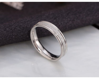 Korean Style Diamond Stainless Steel Ring – Unisex Geometric Band | Silver, Rose Gold & Gold Korean Style Diamond Stainless Steel Ring – Unisex Geometric Band