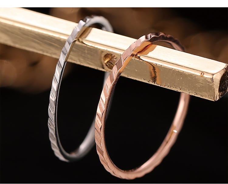Korean Style Diamond Stainless Steel Ring – Unisex Geometric Band | Silver, Rose Gold & Gold Korean Style Diamond Stainless Steel Ring – Unisex Geometric Band
