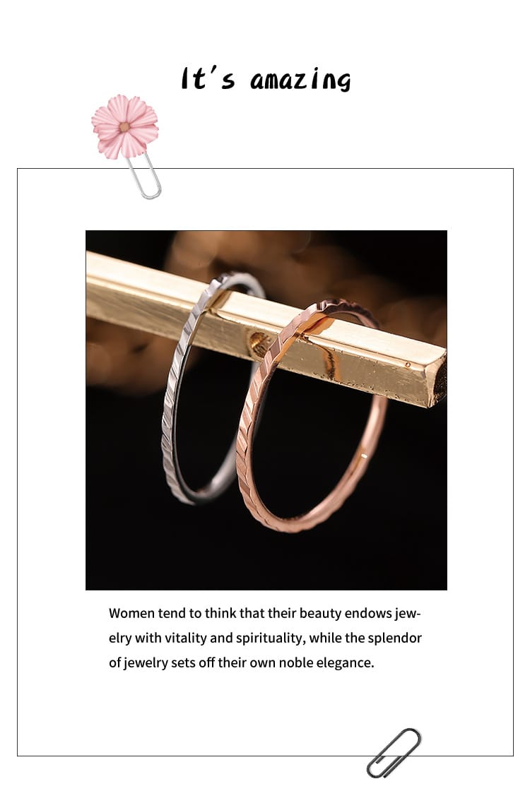 Korean Style Diamond Stainless Steel Ring – Unisex Geometric Band | Silver, Rose Gold & Gold Korean Style Diamond Stainless Steel Ring – Unisex Geometric Band