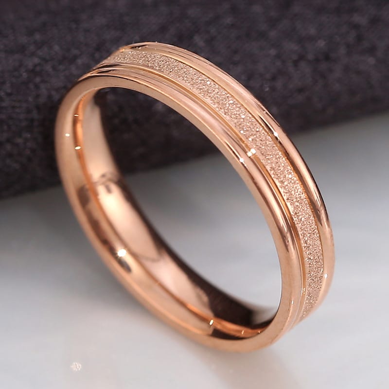 Korean Style Diamond Stainless Steel Ring – Unisex Geometric Band | Silver, Rose Gold & Gold Korean Style Diamond Stainless Steel Ring – Unisex Geometric Band