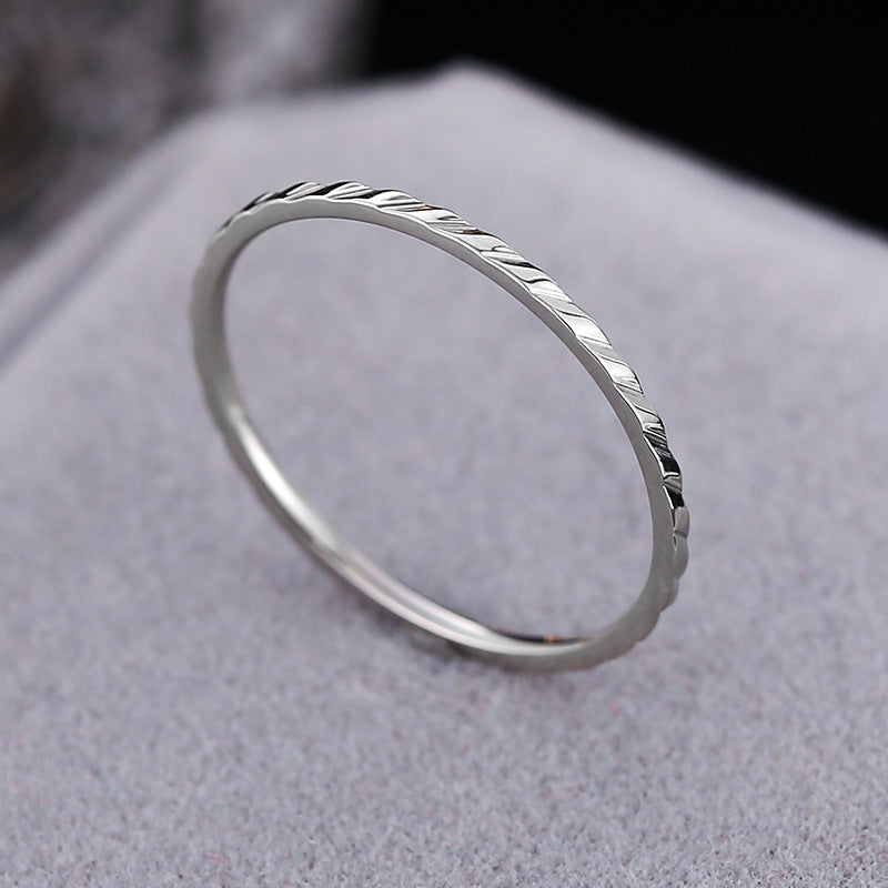 Korean Style Diamond Stainless Steel Ring – Unisex Geometric Band | Silver, Rose Gold & Gold Korean Style Diamond Stainless Steel Ring – Unisex Geometric Band