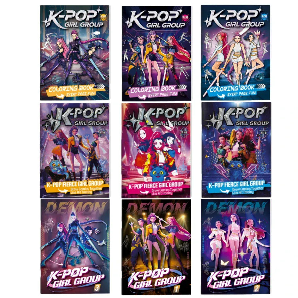 KPop Demon Hunter Cute Cartoon Tracking Coloring Books Kids Painting Sketch Stationery Book Creative   Anime hobby festival gift KPop Demon Hunter Cute Cartoon Tracking Coloring Books Kids Painting Sketch Stationery Book Creative   Anime hobby festival gift