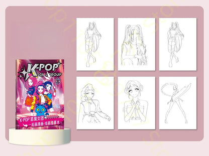 KPop Demon Hunter Cute Cartoon Tracking Coloring Books Kids Painting Sketch Stationery Book Creative   Anime hobby festival gift KPop Demon Hunter Cute Cartoon Tracking Coloring Books Kids Painting Sketch Stationery Book Creative   Anime hobby festival gift