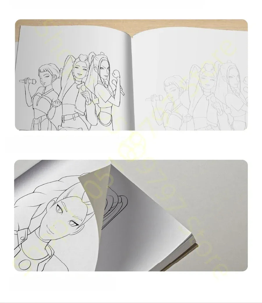 KPop Demon Hunter Cute Cartoon Tracking Coloring Books Kids Painting Sketch Stationery Book Creative   Anime hobby festival gift KPop Demon Hunter Cute Cartoon Tracking Coloring Books Kids Painting Sketch Stationery Book Creative   Anime hobby festival gift