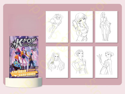 KPop Demon Hunter Cute Cartoon Tracking Coloring Books Kids Painting Sketch Stationery Book Creative   Anime hobby festival gift KPop Demon Hunter Cute Cartoon Tracking Coloring Books Kids Painting Sketch Stationery Book Creative   Anime hobby festival gift