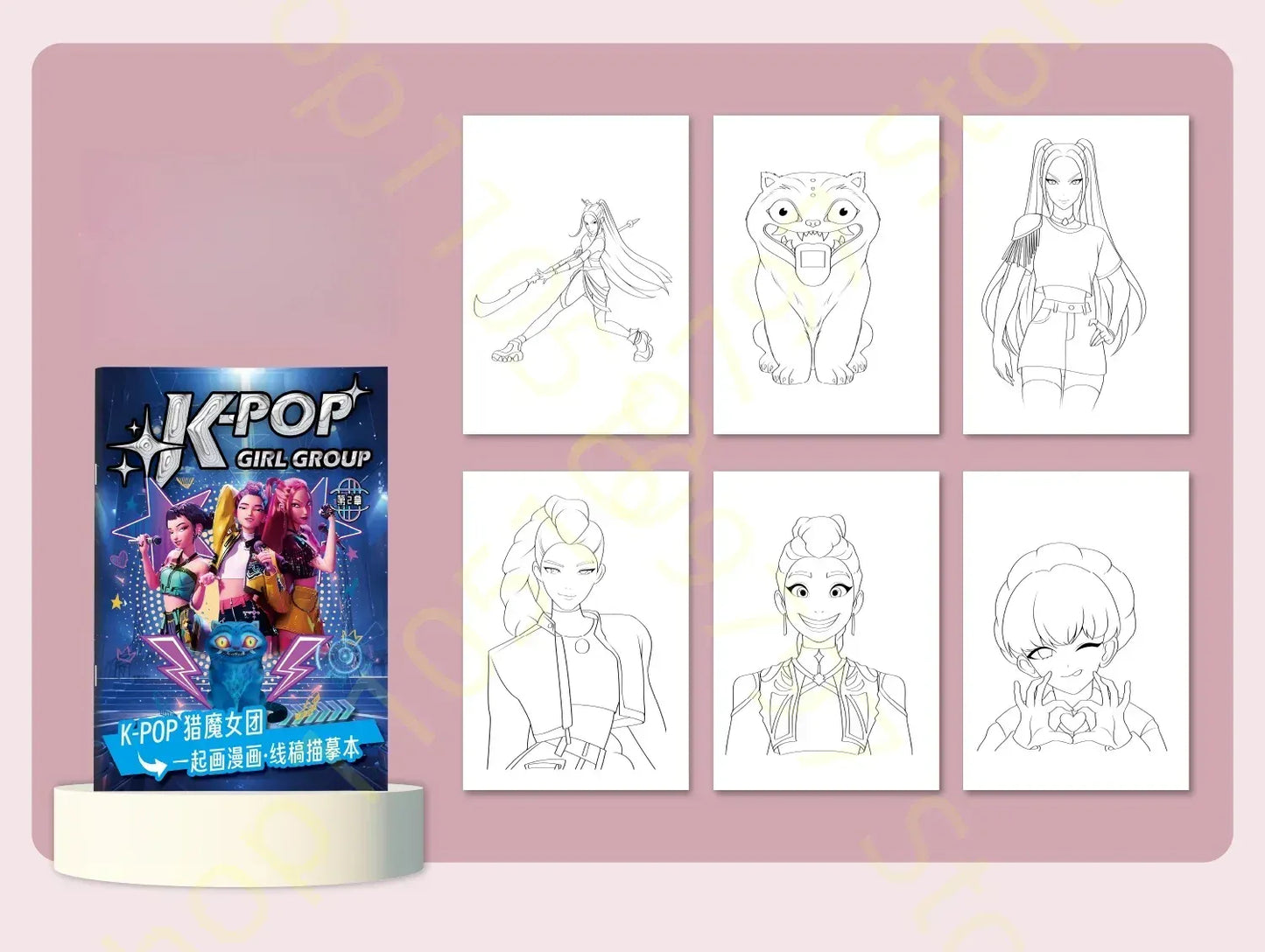 KPop Demon Hunter Cute Cartoon Tracking Coloring Books Kids Painting Sketch Stationery Book Creative   Anime hobby festival gift KPop Demon Hunter Cute Cartoon Tracking Coloring Books Kids Painting Sketch Stationery Book Creative   Anime hobby festival gift