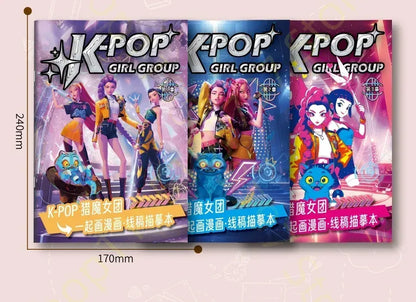 KPop Demon Hunter Cute Cartoon Tracking Coloring Books Kids Painting Sketch Stationery Book Creative   Anime hobby festival gift KPop Demon Hunter Cute Cartoon Tracking Coloring Books Kids Painting Sketch Stationery Book Creative   Anime hobby festival gift