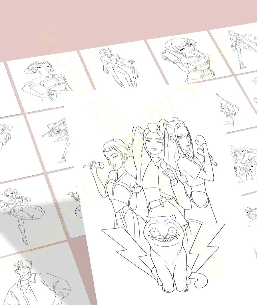 KPop Demon Hunter Cute Cartoon Tracking Coloring Books Kids Painting Sketch Stationery Book Creative   Anime hobby festival gift KPop Demon Hunter Cute Cartoon Tracking Coloring Books Kids Painting Sketch Stationery Book Creative   Anime hobby festival gift