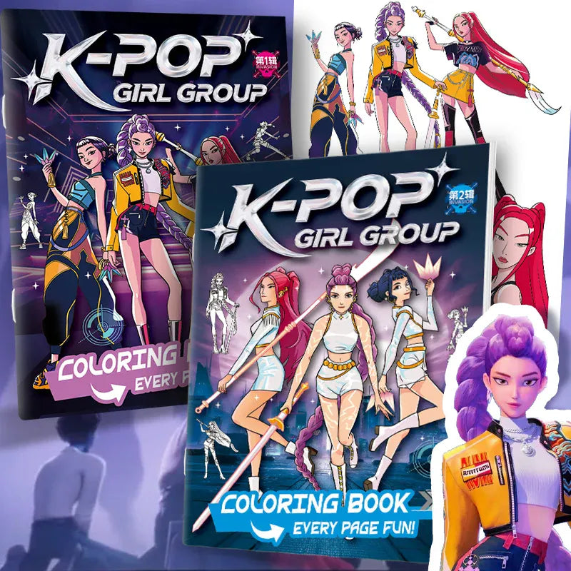 KPop Demon Hunter Cute Cartoon Tracking Coloring Books Kids Painting Sketch Stationery Book Creative   Anime hobby festival gift KPop Demon Hunter Cute Cartoon Tracking Coloring Books Kids Painting Sketch Stationery Book Creative   Anime hobby festival gift