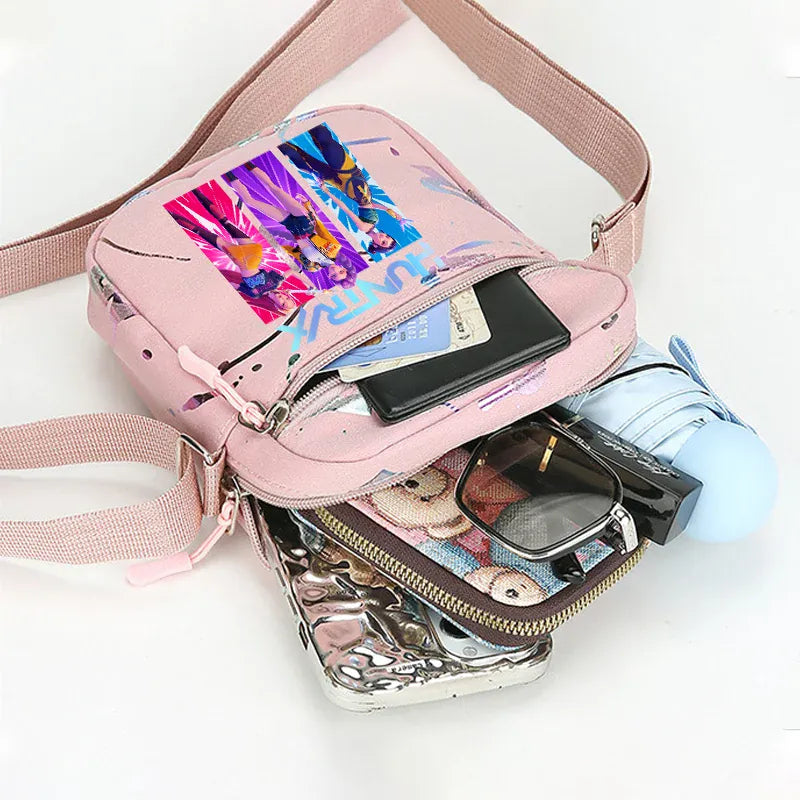 kpop Demon Hunters crossbody phone bag HUNTRX single shoulder pouch k-pop Rumi Huntrix coin wallet purse k pop Warriors Handbag kpop Demon Hunters crossbody phone bag HUNTRX single shoulder pouch k-pop Rumi Huntrix coin wallet purse k pop Warriors Handbag