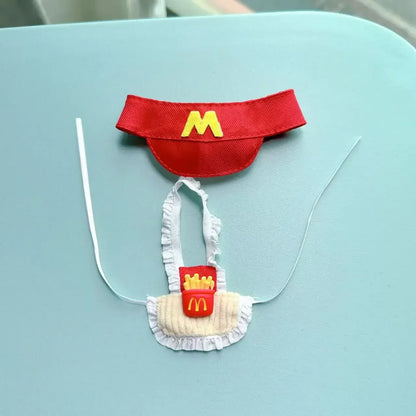 Labubu 17cm Clothes Outfit Accessories For Labubu Dolls Clothing Kids Gift French Fries Apron And M Hat Work Uniforms FF15G Labubu 17cm Clothes Outfit Accessories For Labubu Dolls Clothing Kids Gift French Fries Apron And M Hat Work Uniforms FF15G