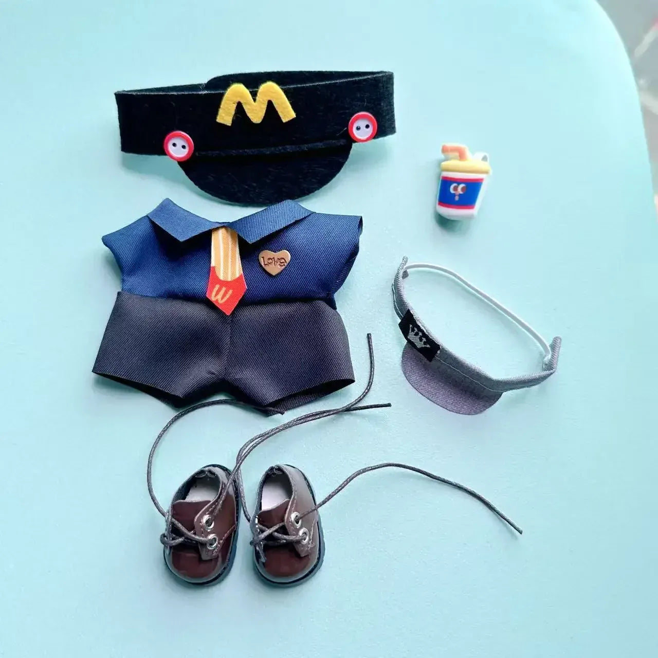 Labubu 17cm Clothes Outfit Accessories For Labubu Dolls Clothing Kids Gift French Fries Apron And M Hat Work Uniforms FF15G Labubu 17cm Clothes Outfit Accessories For Labubu Dolls Clothing Kids Gift French Fries Apron And M Hat Work Uniforms FF15G