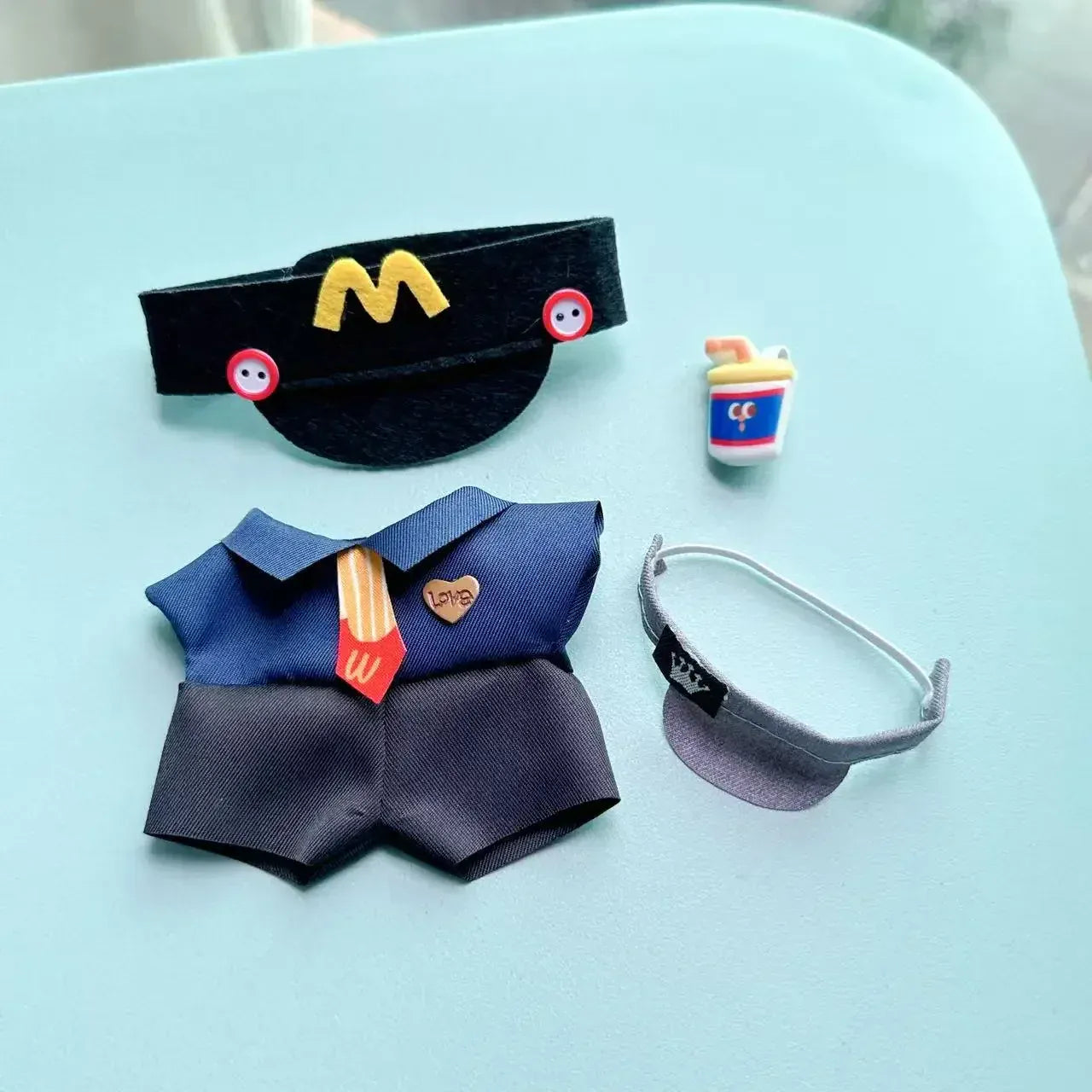 Labubu 17cm Clothes Outfit Accessories For Labubu Dolls Clothing Kids Gift French Fries Apron And M Hat Work Uniforms FF15G Labubu 17cm Clothes Outfit Accessories For Labubu Dolls Clothing Kids Gift French Fries Apron And M Hat Work Uniforms FF15G