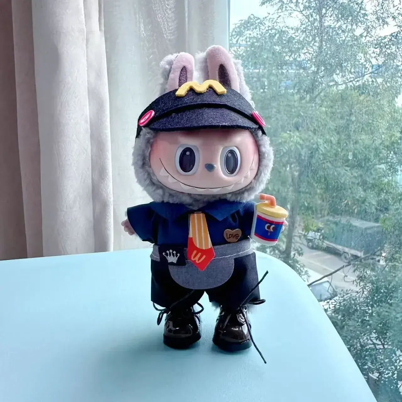 Labubu 17cm Clothes Outfit Accessories For Labubu Dolls Clothing Kids Gift French Fries Apron And M Hat Work Uniforms FF15G Labubu 17cm Clothes Outfit Accessories For Labubu Dolls Clothing Kids Gift French Fries Apron And M Hat Work Uniforms FF15G