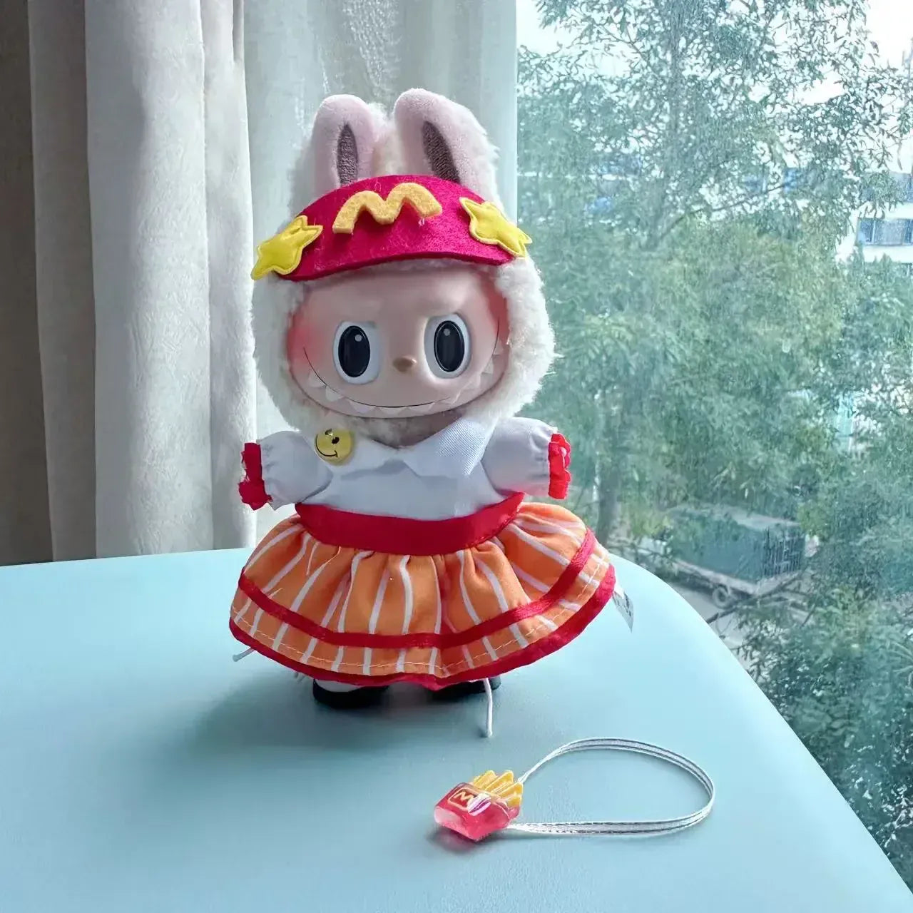 Labubu 17cm Clothes Outfit Accessories For Labubu Dolls Clothing Kids Gift French Fries Apron And M Hat Work Uniforms FF15G Labubu 17cm Clothes Outfit Accessories For Labubu Dolls Clothing Kids Gift French Fries Apron And M Hat Work Uniforms FF15G