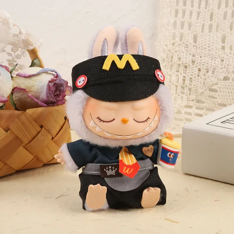 Labubu 17cm Clothes Outfit Accessories For Labubu Dolls Clothing Kids Gift French Fries Apron And M Hat Work Uniforms FF15G Labubu 17cm Clothes Outfit Accessories For Labubu Dolls Clothing Kids Gift French Fries Apron And M Hat Work Uniforms FF15G