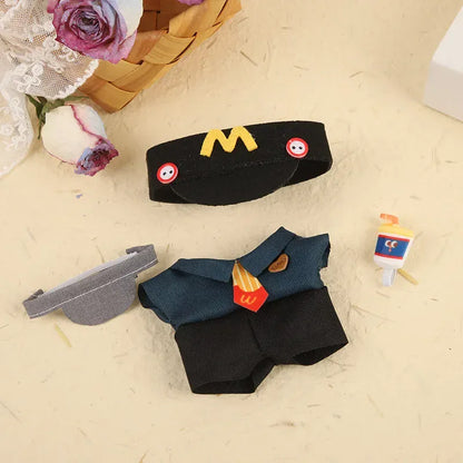 Labubu 17cm Clothes Outfit Accessories For Labubu Dolls Clothing Kids Gift French Fries Apron And M Hat Work Uniforms FF15G Labubu 17cm Clothes Outfit Accessories For Labubu Dolls Clothing Kids Gift French Fries Apron And M Hat Work Uniforms FF15G