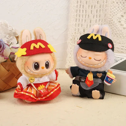 Labubu 17cm Clothes Outfit Accessories For Labubu Dolls Clothing Kids Gift French Fries Apron And M Hat Work Uniforms FF15G Labubu 17cm Clothes Outfit Accessories For Labubu Dolls Clothing Kids Gift French Fries Apron And M Hat Work Uniforms FF15G