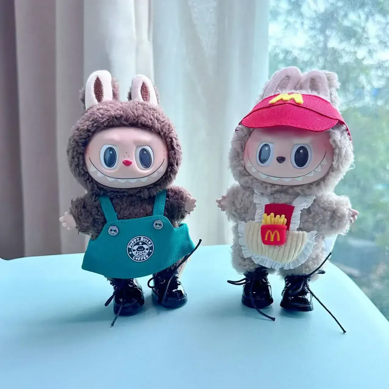 Labubu 17cm Clothes Outfit Accessories For Labubu Dolls Clothing Kids Gift French Fries Apron And M Hat Work Uniforms FF15G Labubu 17cm Clothes Outfit Accessories For Labubu Dolls Clothing Kids Gift French Fries Apron And M Hat Work Uniforms FF15G