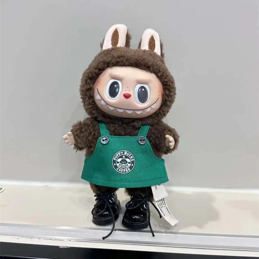 Labubu 17cm Doll's Clothes The Monsters Outfit Accessories Clothing Cartoon Green Coffee Dress Shoes Labubu 17cm Doll's Clothes The Monsters Outfit Accessories Clothing Cartoon Green Coffee Dress Shoes