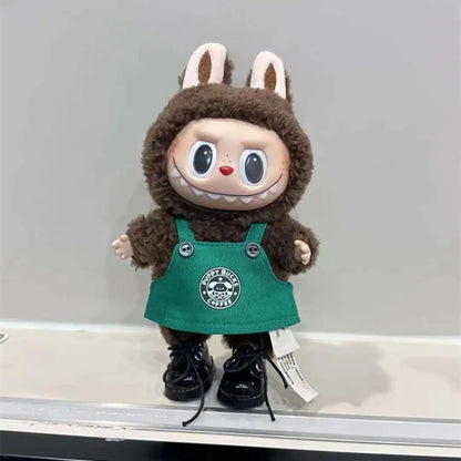 Labubu 17cm Doll's Clothes The Monsters Outfit Accessories Clothing Cartoon Green Coffee Dress Shoes Labubu 17cm Doll's Clothes The Monsters Outfit Accessories Clothing Cartoon Green Coffee Dress Shoes