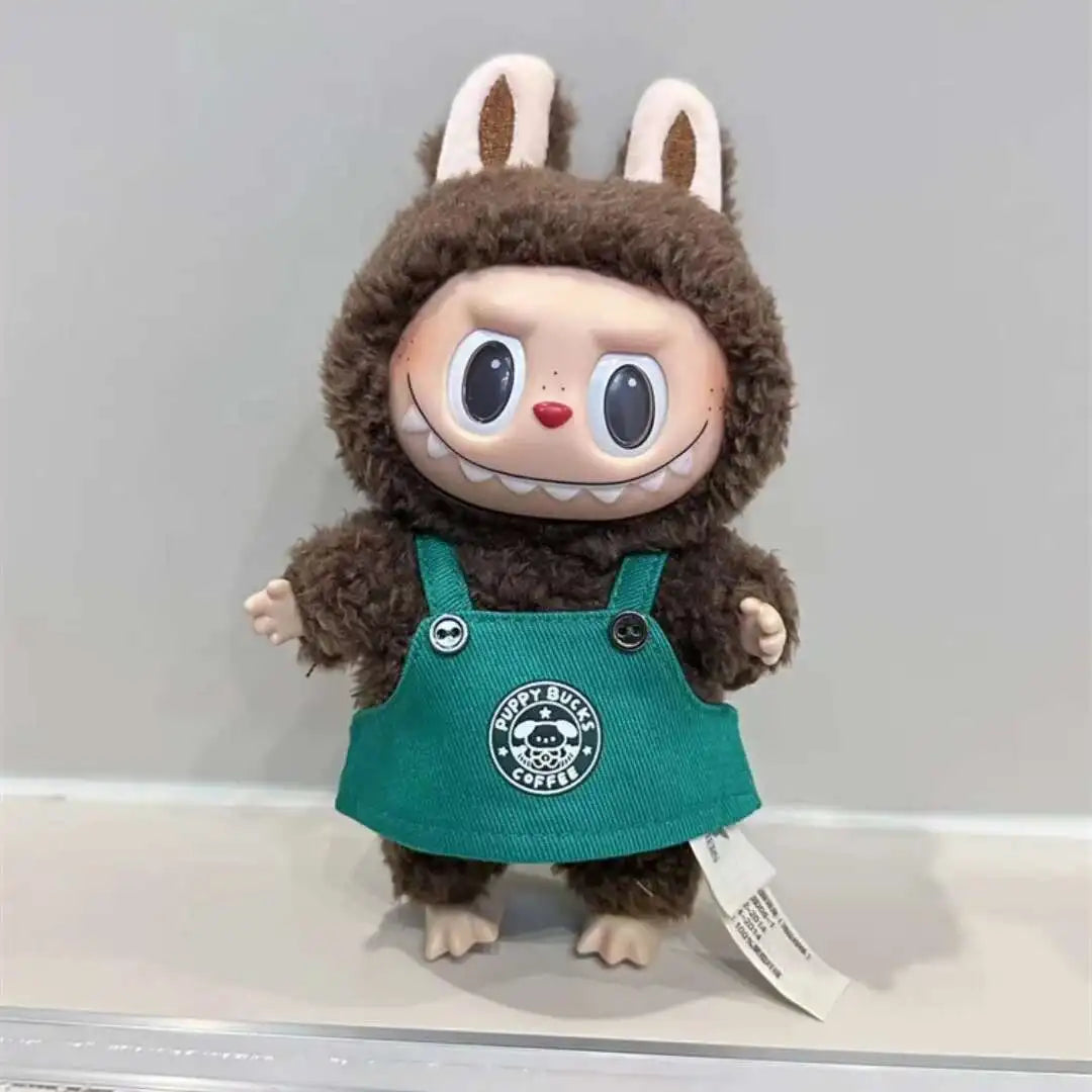 Labubu 17cm Doll's Clothes The Monsters Outfit Accessories Clothing Cartoon Green Coffee Dress Shoes Labubu 17cm Doll's Clothes The Monsters Outfit Accessories Clothing Cartoon Green Coffee Dress Shoes