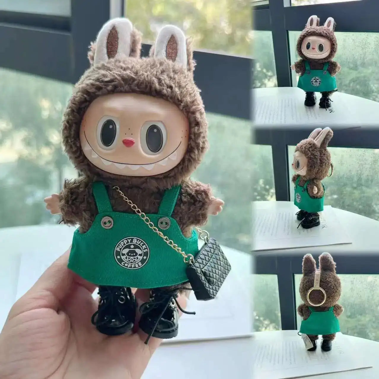 Labubu 17cm Doll's Clothes The Monsters Outfit Accessories Clothing Cartoon Green Coffee Dress Shoes Labubu 17cm Doll's Clothes The Monsters Outfit Accessories Clothing Cartoon Green Coffee Dress Shoes