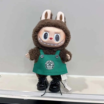 Labubu 17cm Doll's Clothes The Monsters Outfit Accessories Clothing Cartoon Green Coffee Dress Shoes Labubu 17cm Doll's Clothes The Monsters Outfit Accessories Clothing Cartoon Green Coffee Dress Shoes