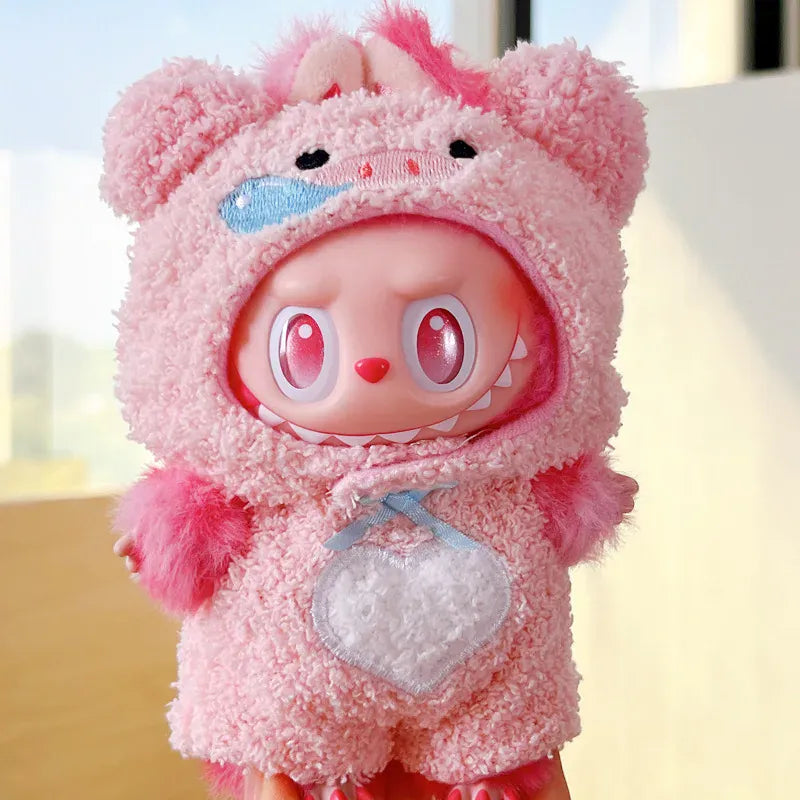 Labubu 17cm Sitting Party Vinyl Dolls Cloth Body Suit Toy Third Generation Pull String Puppet Animal Onesie Replacement Costume Labubu 17cm Sitting Party Vinyl Dolls Cloth Body Suit Toy Third Generation Pull String Puppet Animal Onesie Replacement Costume