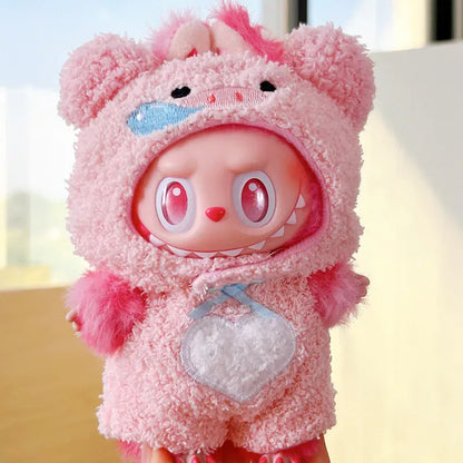 Labubu 17cm Sitting Party Vinyl Dolls Cloth Body Suit Toy Third Generation Pull String Puppet Animal Onesie Replacement Costume Labubu 17cm Sitting Party Vinyl Dolls Cloth Body Suit Toy Third Generation Pull String Puppet Animal Onesie Replacement Costume