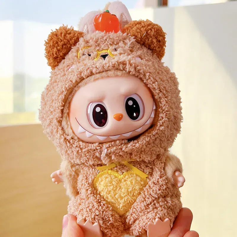 Labubu 17cm Sitting Party Vinyl Dolls Cloth Body Suit Toy Third Generation Pull String Puppet Animal Onesie Replacement Costume Labubu 17cm Sitting Party Vinyl Dolls Cloth Body Suit Toy Third Generation Pull String Puppet Animal Onesie Replacement Costume