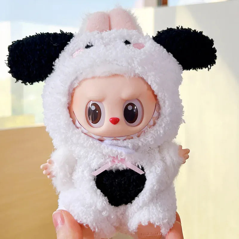 Labubu 17cm Sitting Party Vinyl Dolls Cloth Body Suit Toy Third Generation Pull String Puppet Animal Onesie Replacement Costume Labubu 17cm Sitting Party Vinyl Dolls Cloth Body Suit Toy Third Generation Pull String Puppet Animal Onesie Replacement Costume