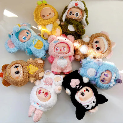 Labubu 17cm Sitting Party Vinyl Dolls Cloth Body Suit Toy Third Generation Pull String Puppet Animal Onesie Replacement Costume Labubu 17cm Sitting Party Vinyl Dolls Cloth Body Suit Toy Third Generation Pull String Puppet Animal Onesie Replacement Costume