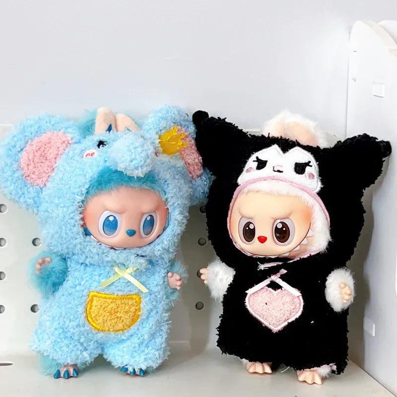 Labubu 17cm Sitting Party Vinyl Dolls Cloth Body Suit Toy Third Generation Pull String Puppet Animal Onesie Replacement Costume Labubu 17cm Sitting Party Vinyl Dolls Cloth Body Suit Toy Third Generation Pull String Puppet Animal Onesie Replacement Costume