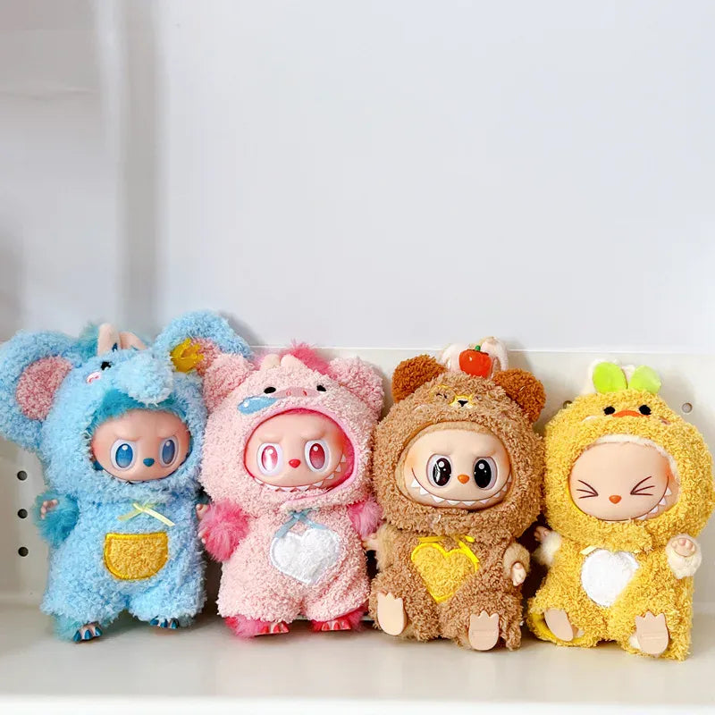 Labubu 17cm Sitting Party Vinyl Dolls Cloth Body Suit Toy Third Generation Pull String Puppet Animal Onesie Replacement Costume Labubu 17cm Sitting Party Vinyl Dolls Cloth Body Suit Toy Third Generation Pull String Puppet Animal Onesie Replacement Costume