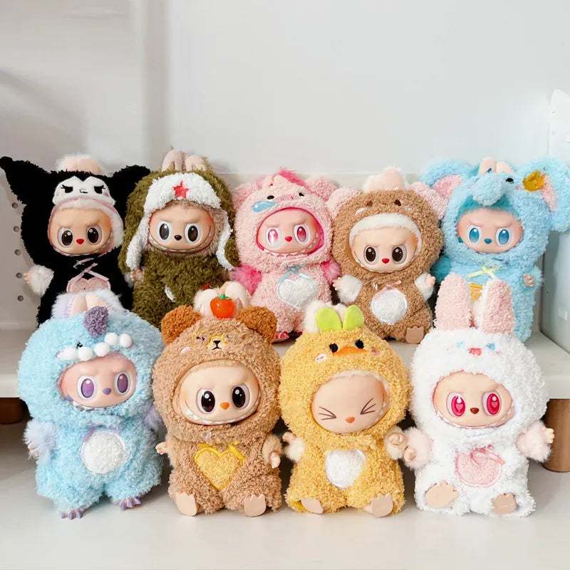 Labubu 17cm Sitting Party Vinyl Dolls Cloth Body Suit Toy Third Generation Pull String Puppet Animal Onesie Replacement Costume Labubu 17cm Sitting Party Vinyl Dolls Cloth Body Suit Toy Third Generation Pull String Puppet Animal Onesie Replacement Costume