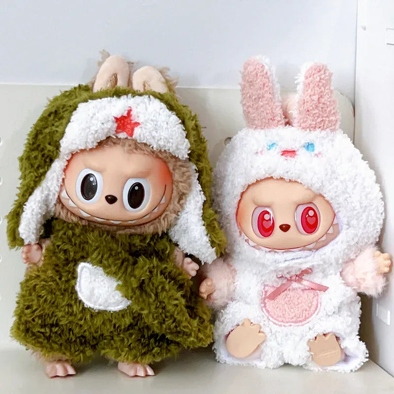 Labubu 17cm Sitting Party Vinyl Dolls Cloth Body Suit Toy Third Generation Pull String Puppet Animal Onesie Replacement Costume Labubu 17cm Sitting Party Vinyl Dolls Cloth Body Suit Toy Third Generation Pull String Puppet Animal Onesie Replacement Costume