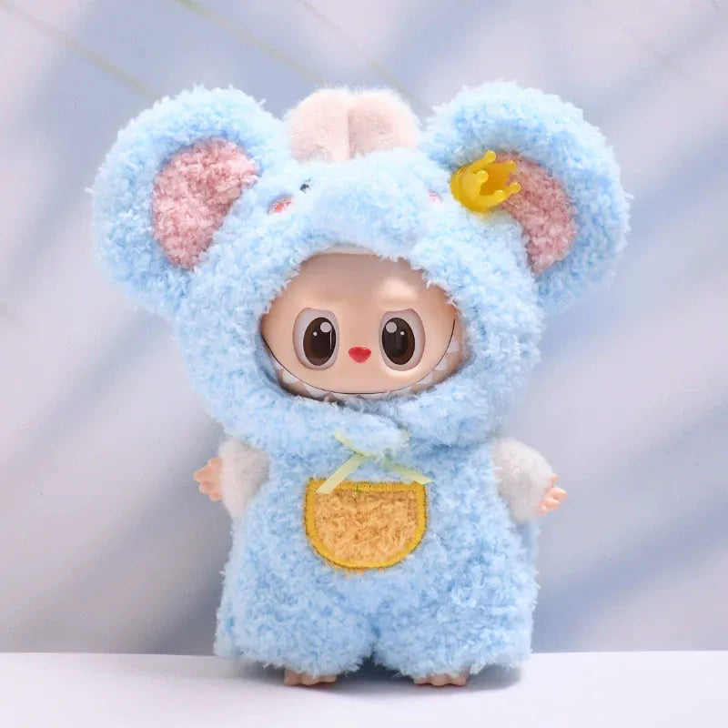 Labubu 17cm Sitting Party Vinyl Dolls Cloth Body Suit Toy Third Generation Pull String Puppet Animal Onesie Replacement Costume Labubu 17cm Sitting Party Vinyl Dolls Cloth Body Suit Toy Third Generation Pull String Puppet Animal Onesie Replacement Costume