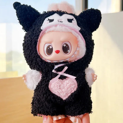 Labubu 17cm Sitting Party Vinyl Dolls Cloth Body Suit Toy Third Generation Pull String Puppet Animal Onesie Replacement Costume Labubu 17cm Sitting Party Vinyl Dolls Cloth Body Suit Toy Third Generation Pull String Puppet Animal Onesie Replacement Costume