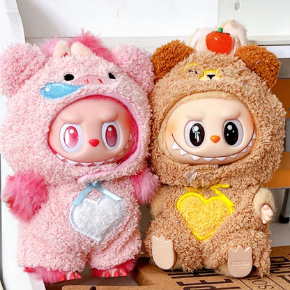 Labubu 17cm Sitting Party Vinyl Dolls Cloth Body Suit Toy Third Generation Pull String Puppet Animal Onesie Replacement Costume Labubu 17cm Sitting Party Vinyl Dolls Cloth Body Suit Toy Third Generation Pull String Puppet Animal Onesie Replacement Costume
